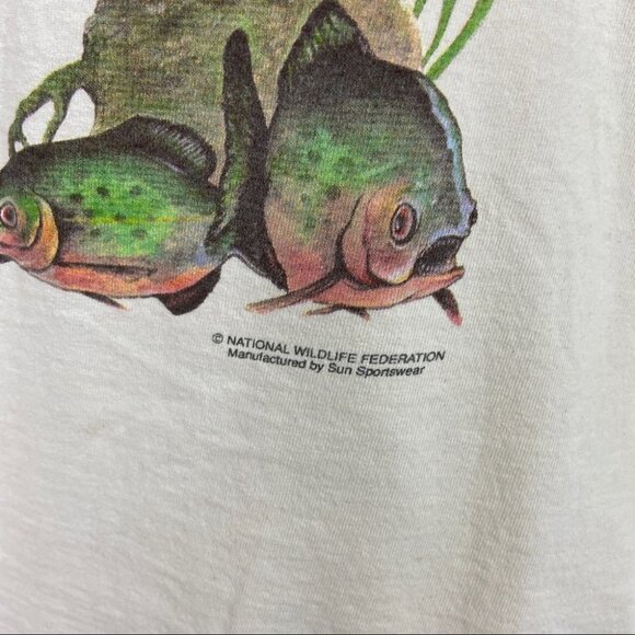 Vintage Tee Single Stitch Short Sleeve White Amazon Rainforest Size Large TShirt - Picture 7 of 12